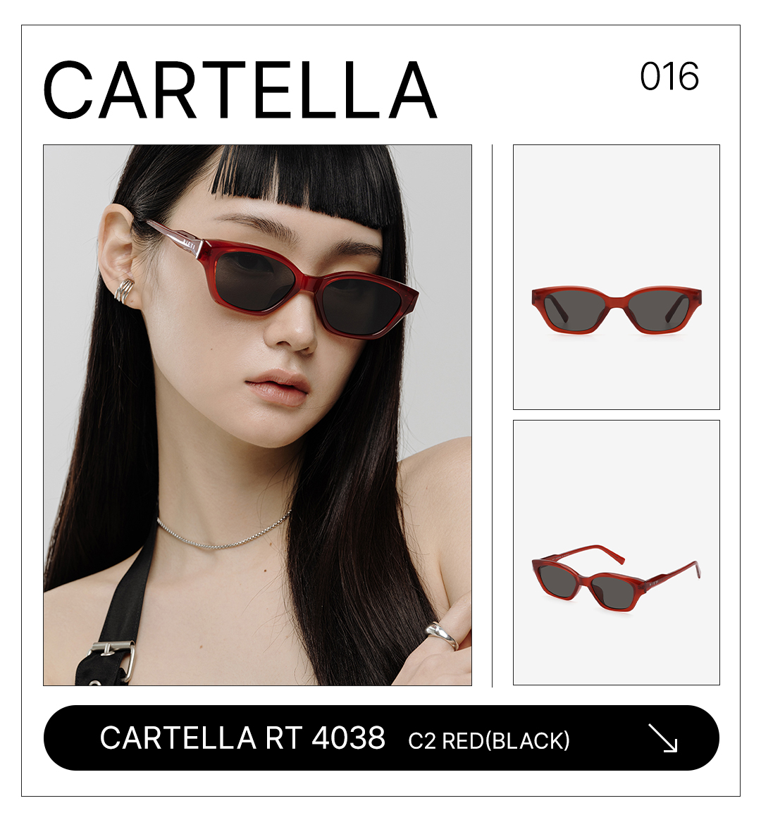 ★RIETI★ CARTELLA RT 4038 C2 RED RT4038 C2 CARTELLA RT 4038 C2 太阳镜- RIETI - 时尚馆| 韩际新世界免税店